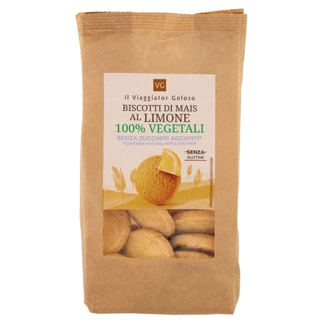 Biscotti di Mais al Limone 100% Vegetali Senza Zuccheri aggiunti Il Viaggiator Goloso